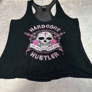 Black Tank Top with Pink Accents